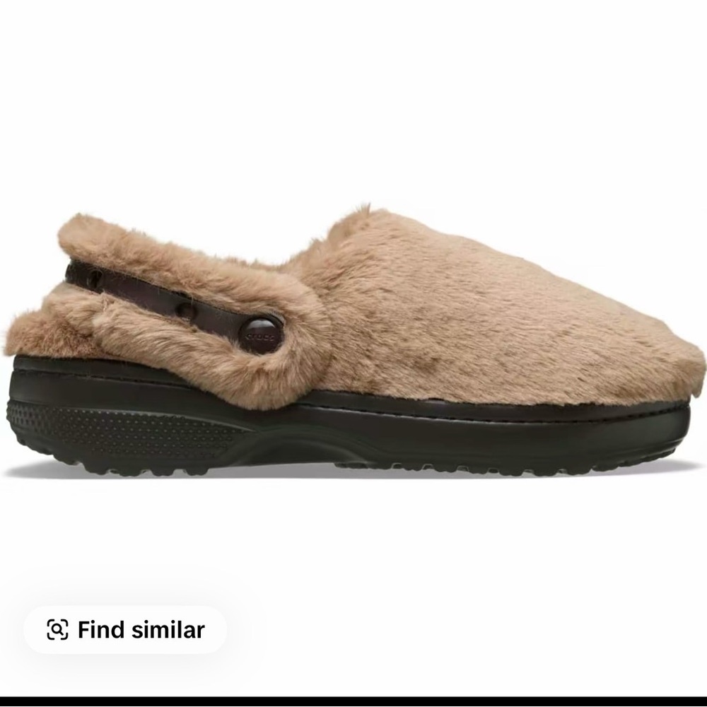 CROCS “Unfurgettable”Tan Faux Fur Women's Mules